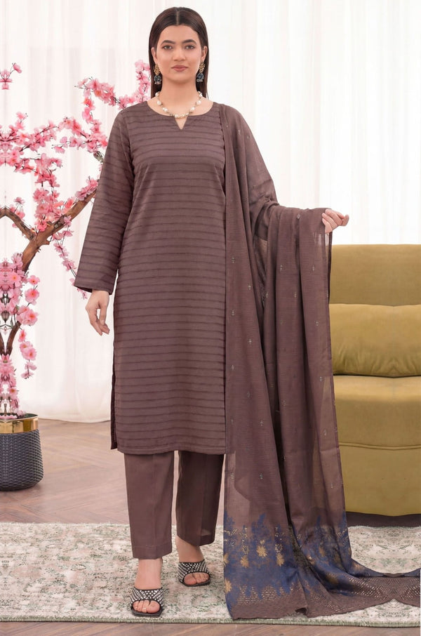 3PC UNSTITCHED JACQUARD LAWN