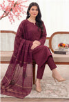 3PC UNSTITCHED JACQUARD LAWN