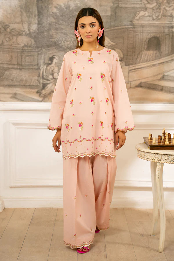 2PC UN-STITCHED LAWN EMBROIDERY SUIT